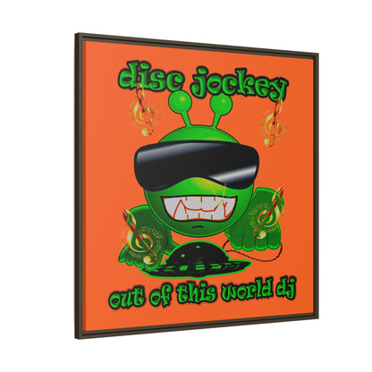 disc jockey - framed canvas art (orange)