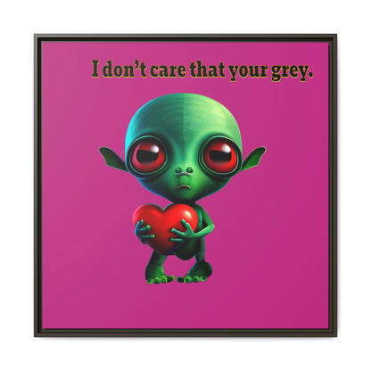 I don't care that your grey - framed canvas art (pink)