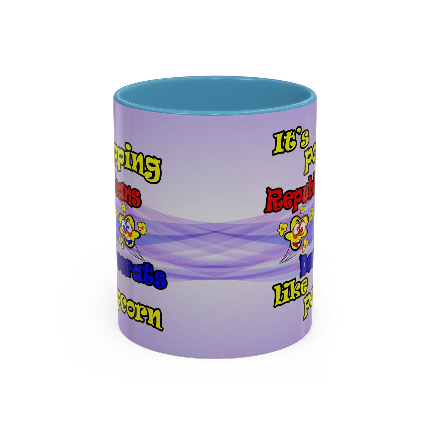 popping like popcorn - Accent Mug (light blue-pink wave)