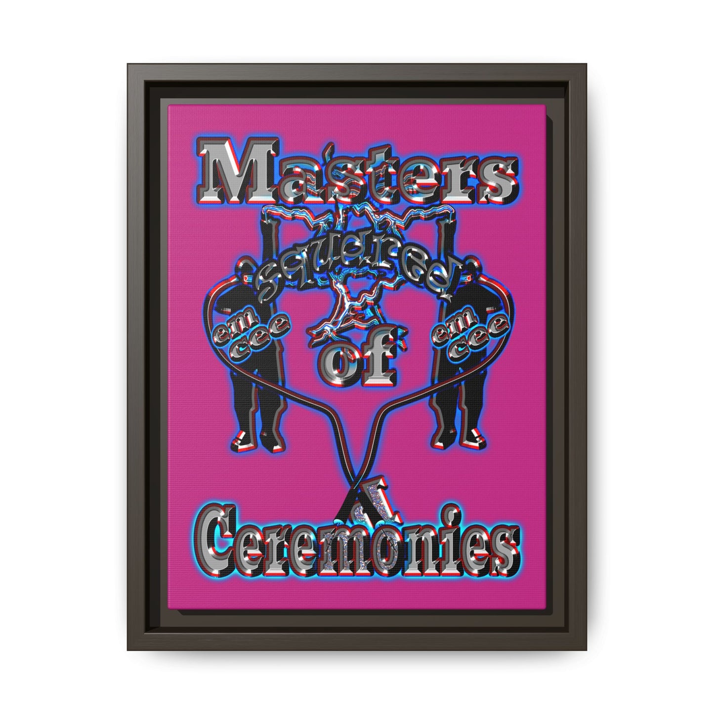 em cee squared - framed canvas art (pink)