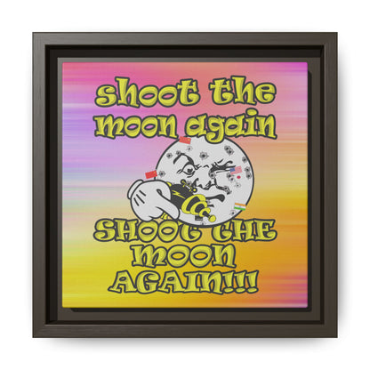 shoot the moon again - framed canvas art (color blur)