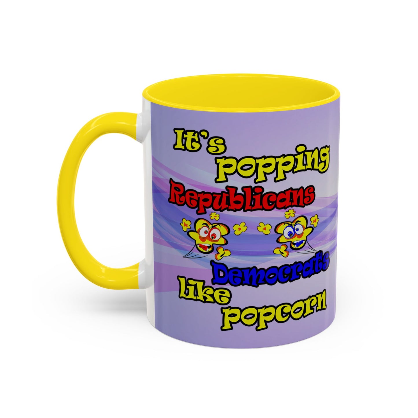 popping like popcorn - Accent Mug (light blue-pink wave)