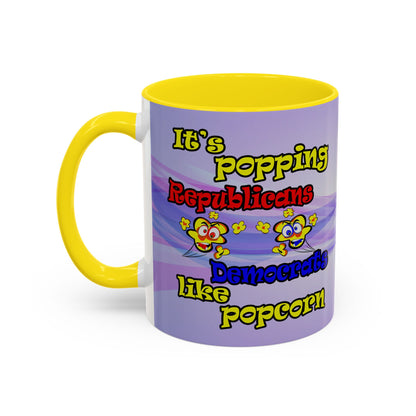popping like popcorn - Accent Mug (light blue-pink wave)