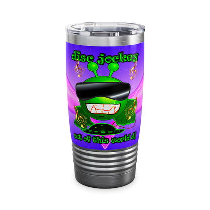 disc jockey - Ringneck Tumbler, 20oz (purple-pink wave)
