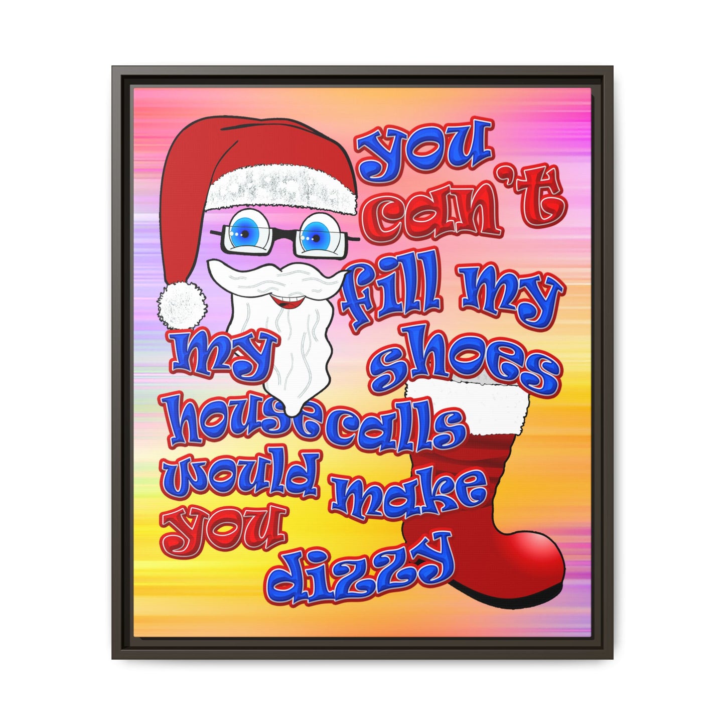 santa's shoes - framed canvas art (color blur)