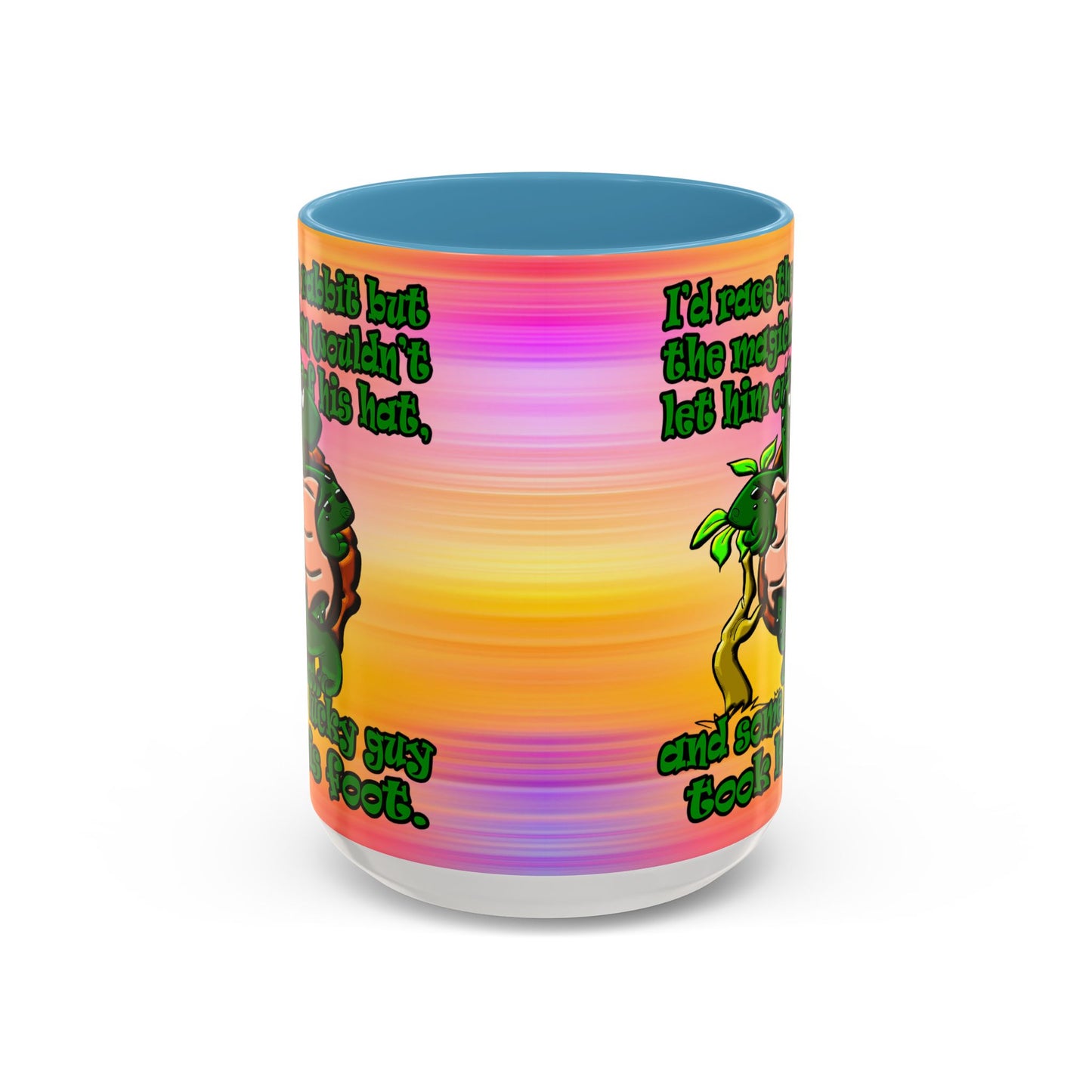 turtle race - Accent Mug (color blur)