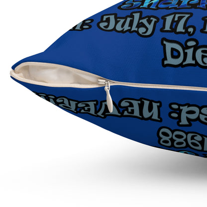 shark week - Spun Polyester Square Pillow - (dark blue)