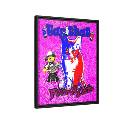 tag that - framed canvas art (pink swirl)