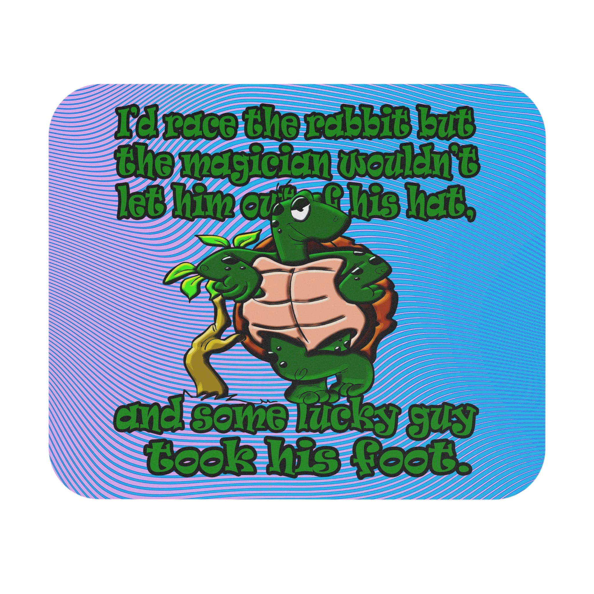 turtle race - Mouse Pad (Rectangle) (light blue-purple wave)
