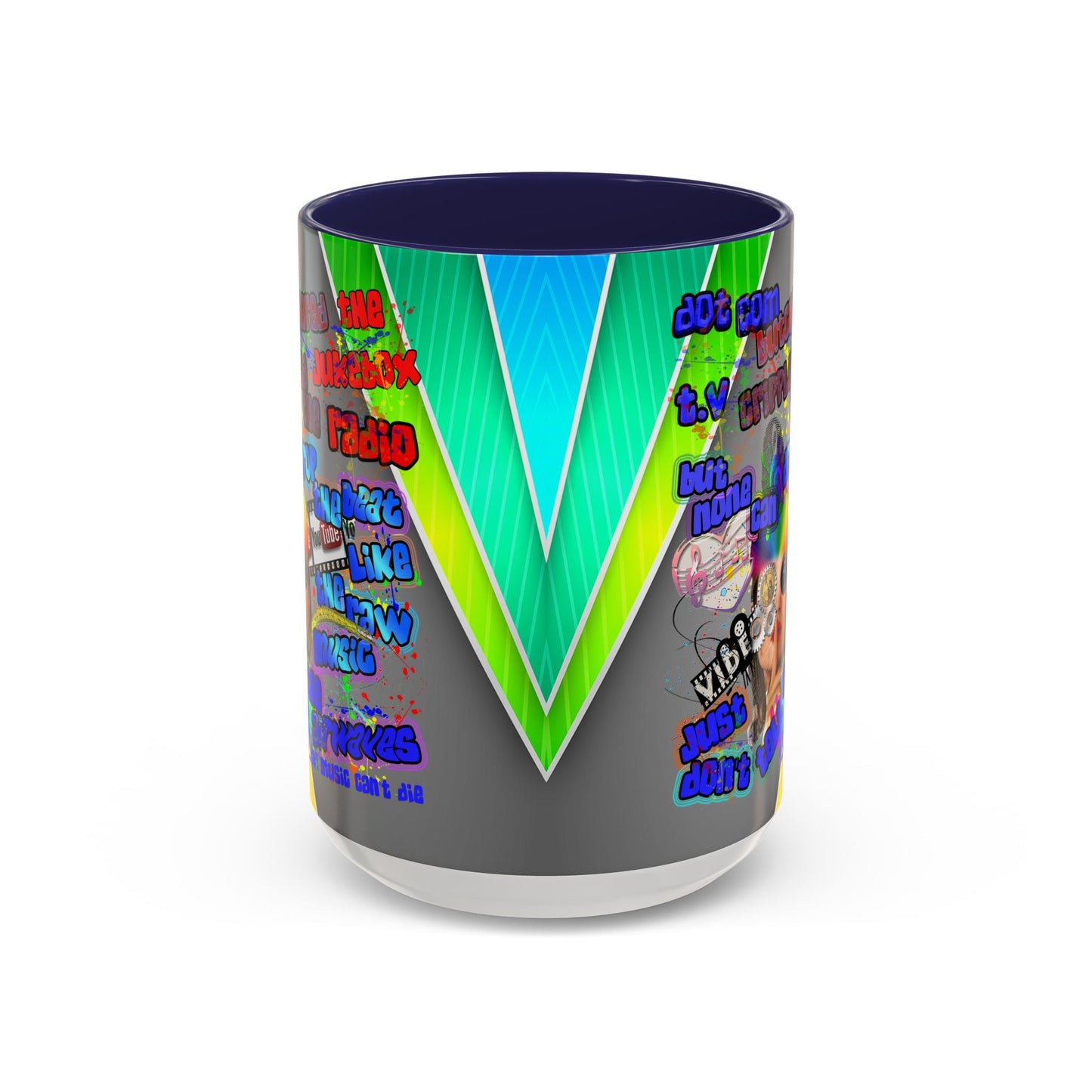 drop the beat - Accent Mug (rainbow split)