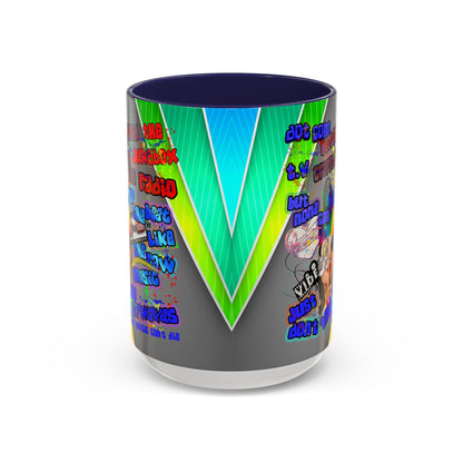 drop the beat - Accent Mug (rainbow split)