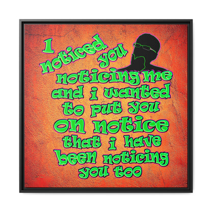 noticed you noticing - framed canvas art (burnt orange)