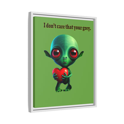 I don't care that your grey - framed canvas art (green)