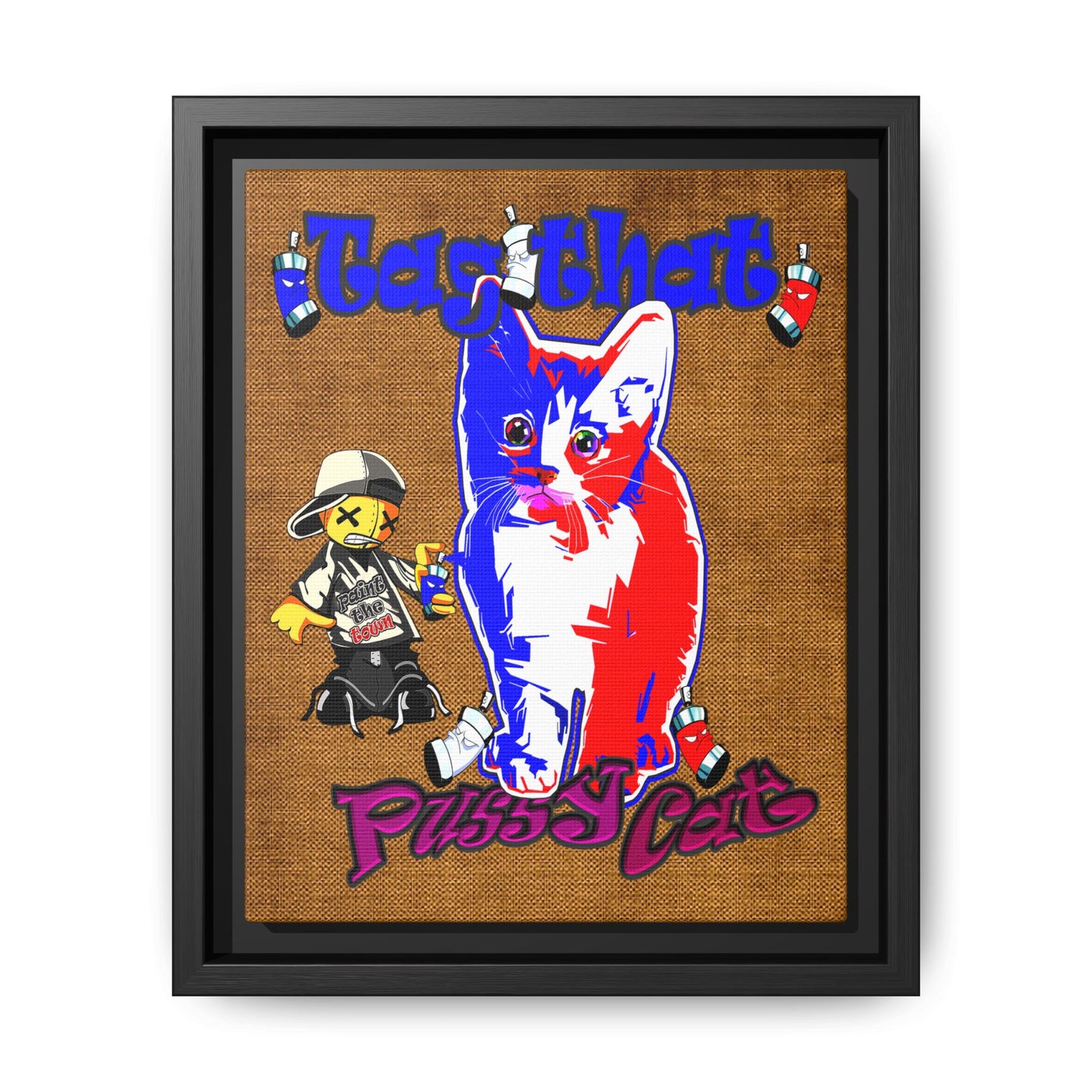 tag that - framed canvas art (brown papyrus)