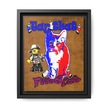 tag that - framed canvas art (brown papyrus)