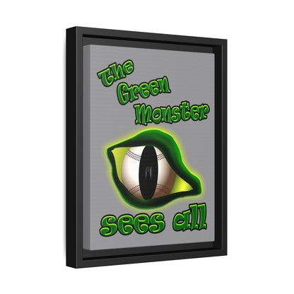 green monster - framed canvas art (grey)