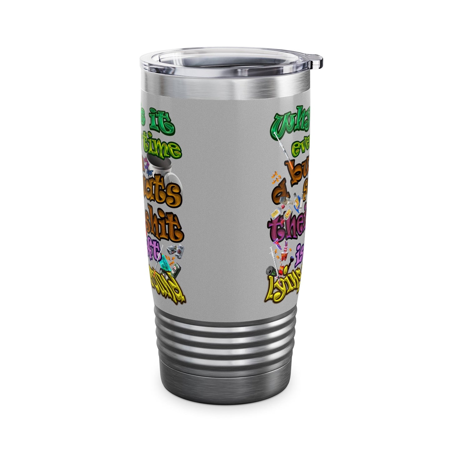 the bum's shit - Ringneck Tumbler, 20oz (light grey)
