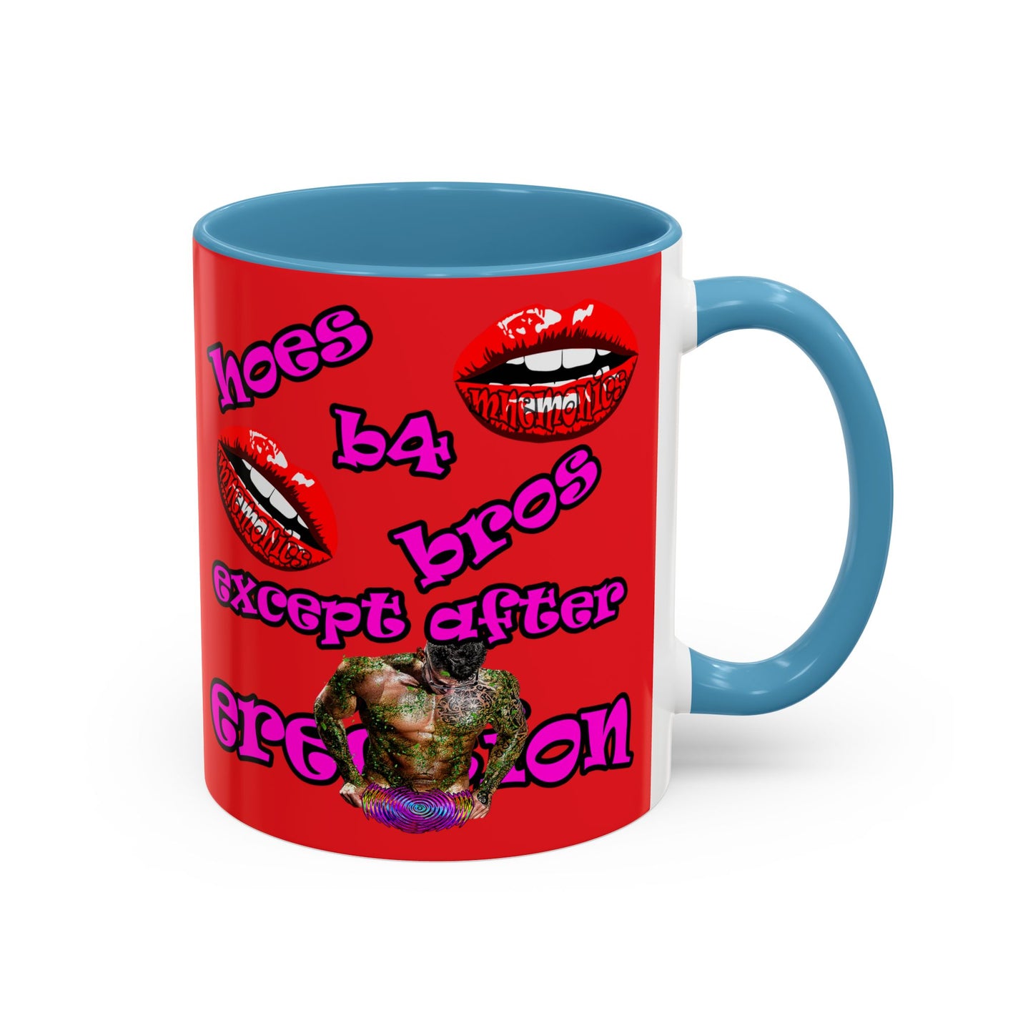 hoes b4 bros - Accent Mug (red)