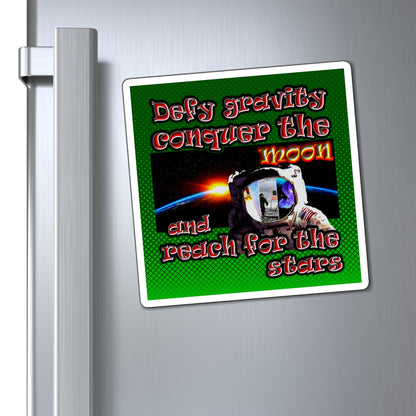 defy conquer reach - Magnets - (logo green)