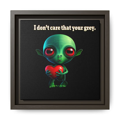 I don't care that your grey - framed canvas art (black)