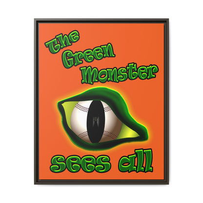 green monster - framed canvas art (orange)