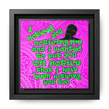 noticed you noticing - framed canvas art (pink swirl)