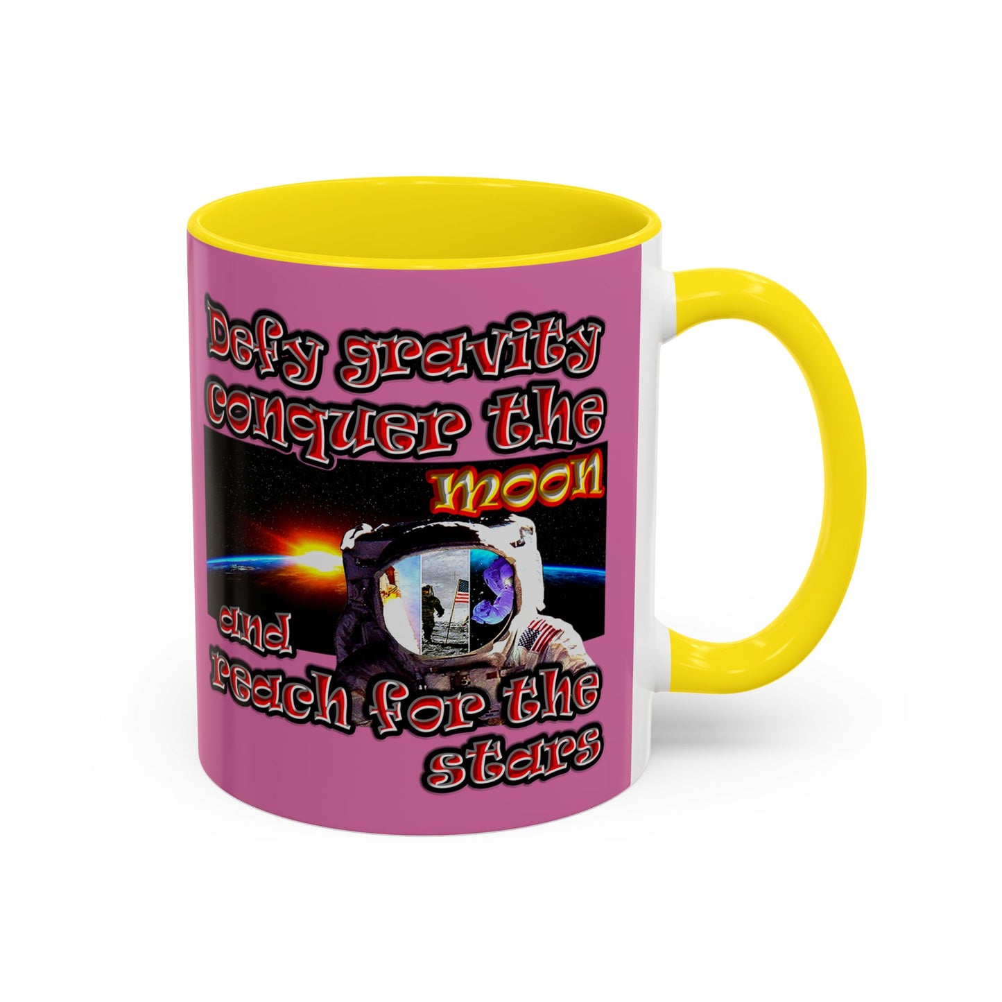defy conquer reach - Accent Mug (light pink)