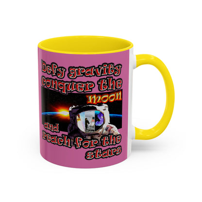 defy conquer reach - Accent Mug (light pink)