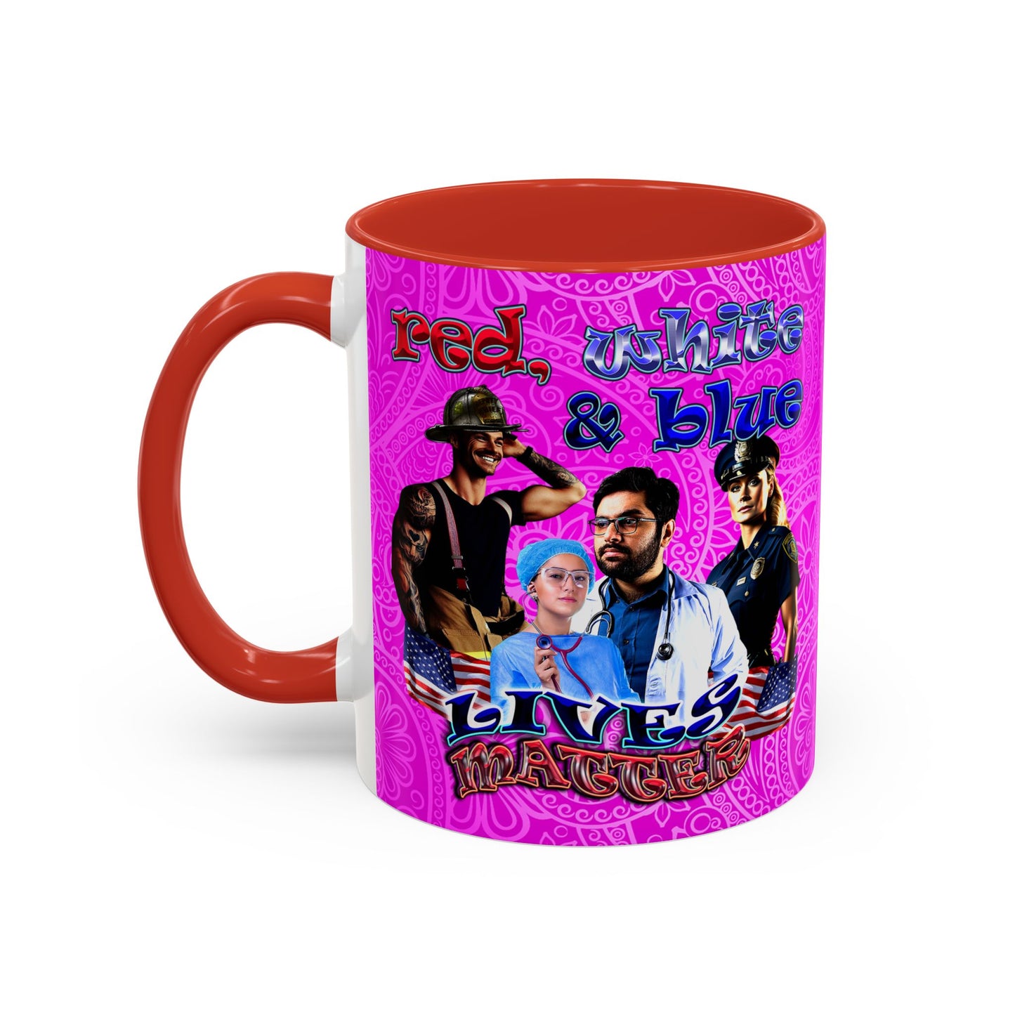 rw&b lives matter - Accent Mug (pink swirl)