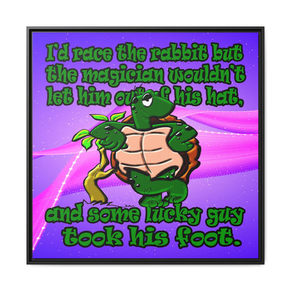 turtle race - framed canvas art (purple-pink wave)
