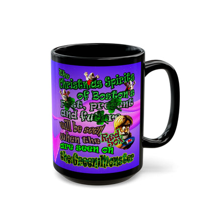 christmas spirits of boston - Black Mug (purple-pink wave)
