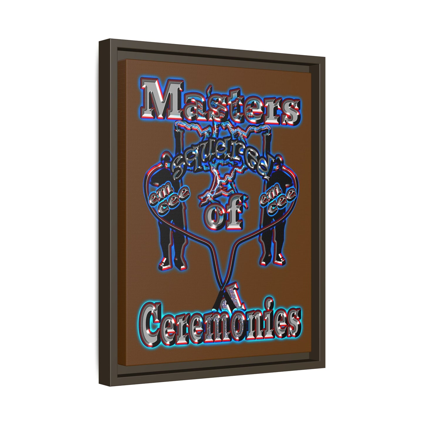 em cee squared - framed canvas art (brown)