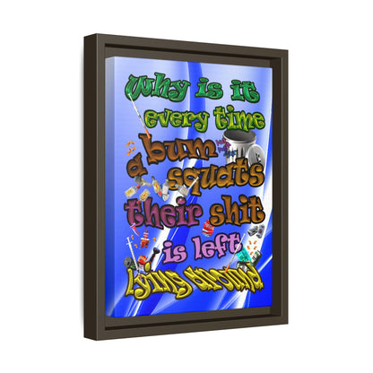 the bum's shit - framed canvas art (blue-white wave)