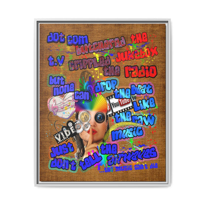 drop the beat - framed canvas art (brown papyrus)