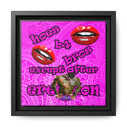 hoes b4 bros - framed canvas art (pink swirl)