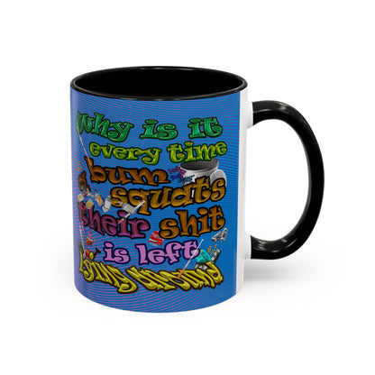 the bum's shit - Accent Mug (light blue-purple wave)