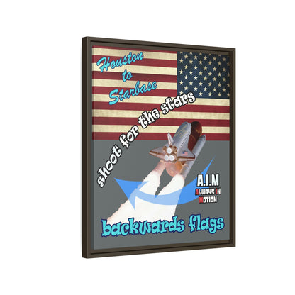shoot for the stars - framed canvas art (dark grey)