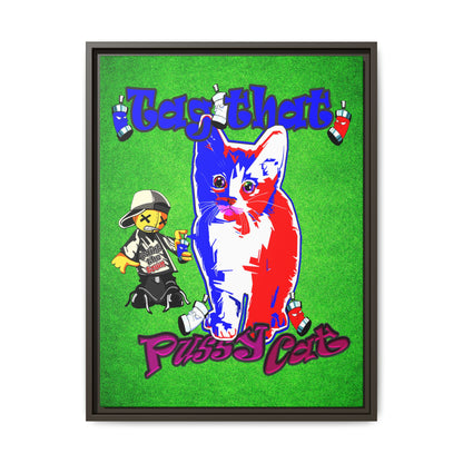 tag that - framed canvas art (green turf)