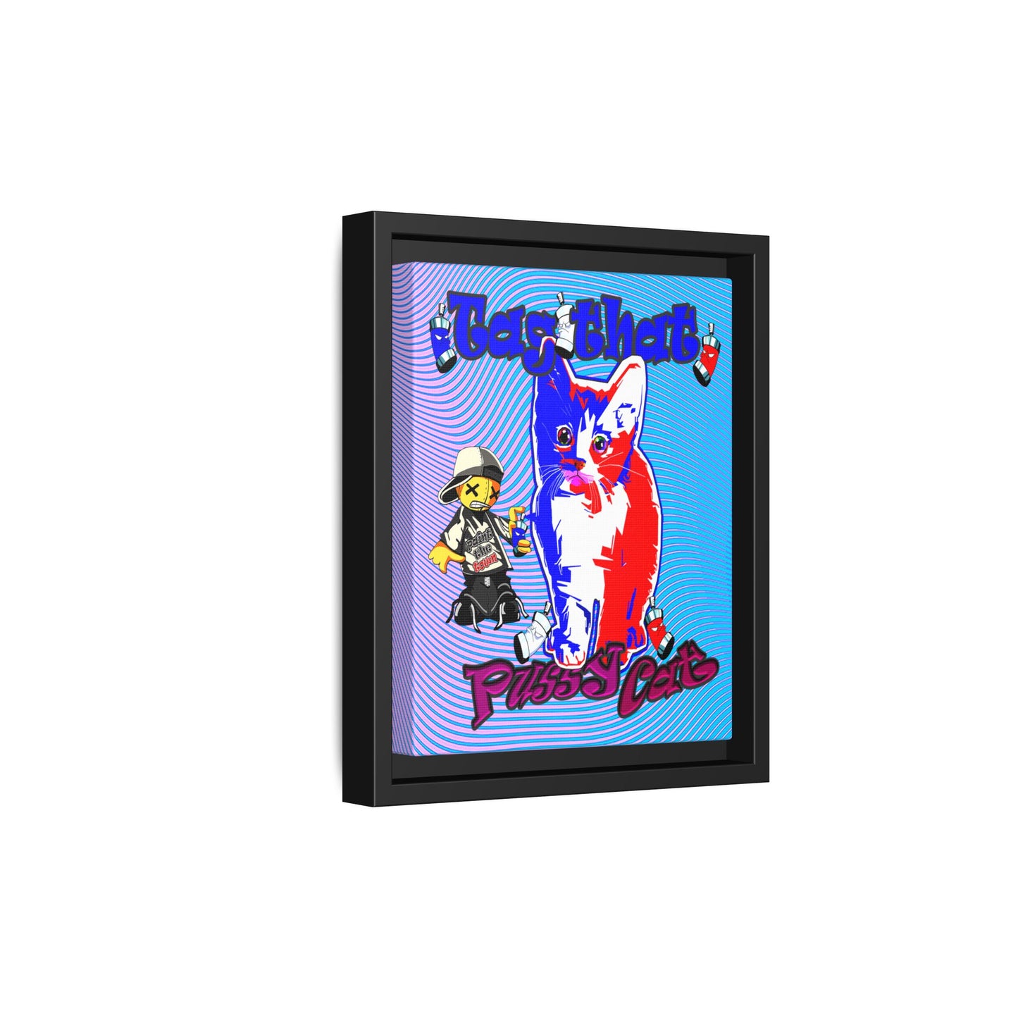 tag that - framed canvas art (light blue-purple wave)