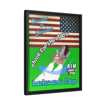 shoot for the stars - framed canvas art (logo green)