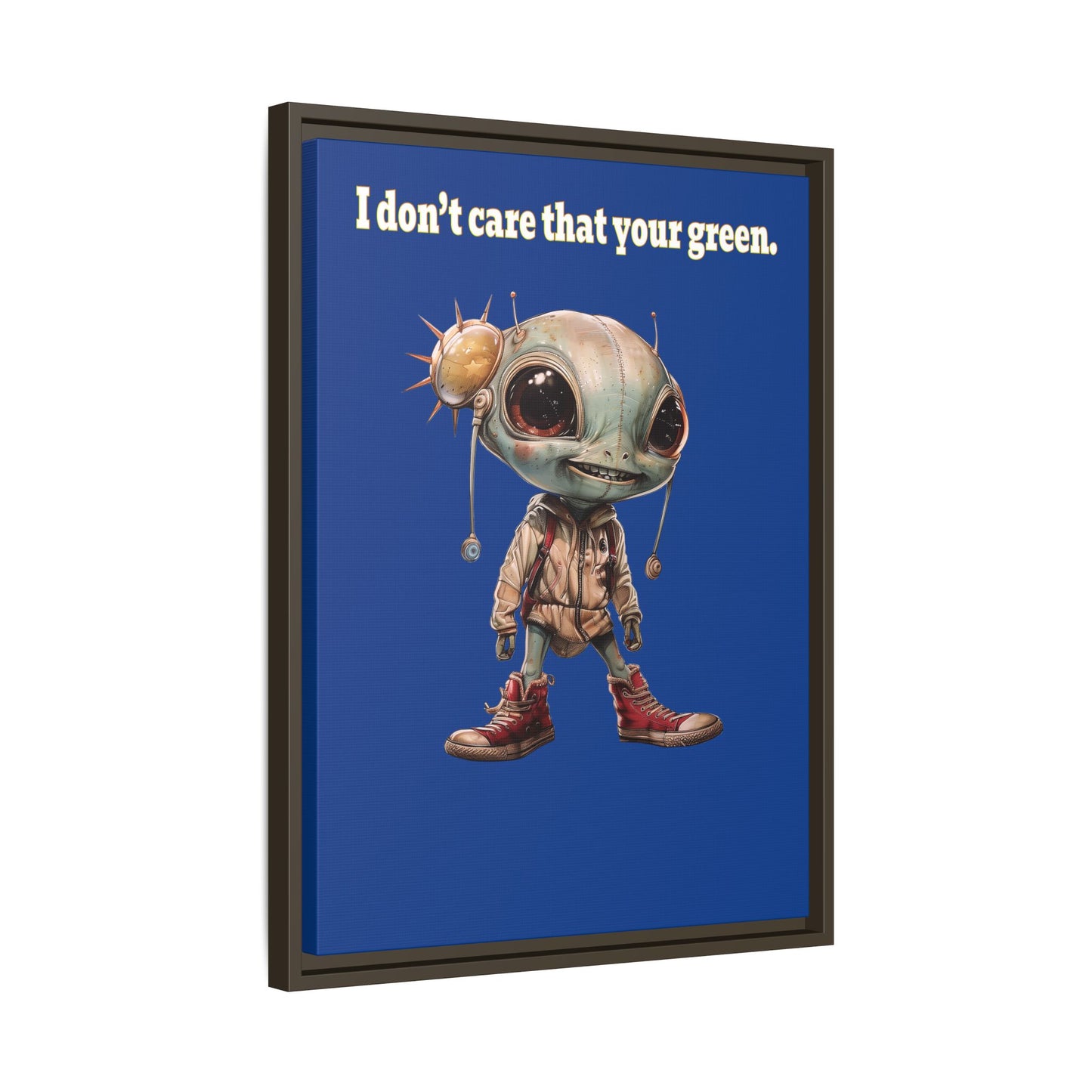 I don't care that your green - framed canvas art (dark blue)