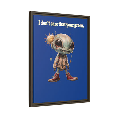 I don't care that your green - framed canvas art (dark blue)