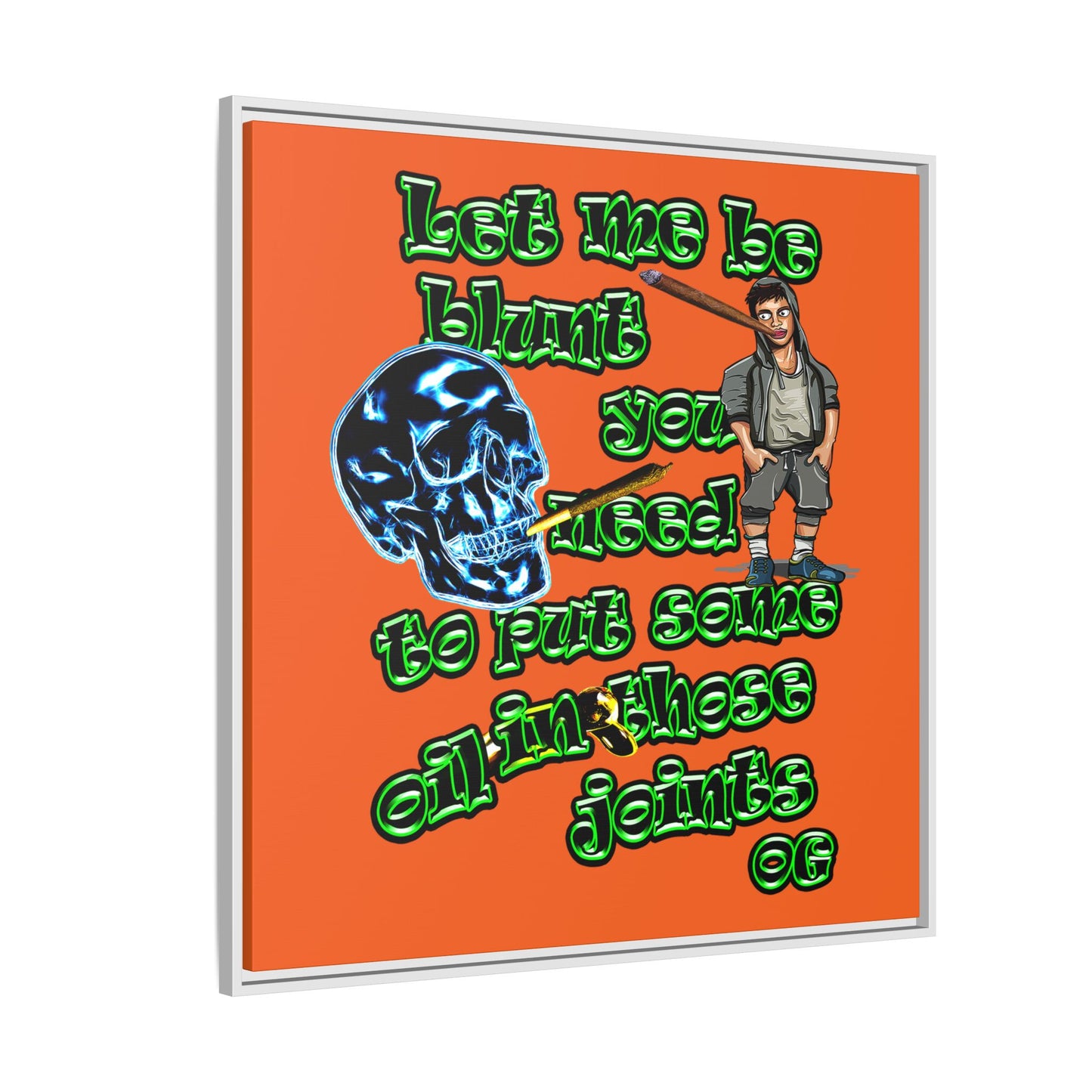 og - framed canvas art (orange)