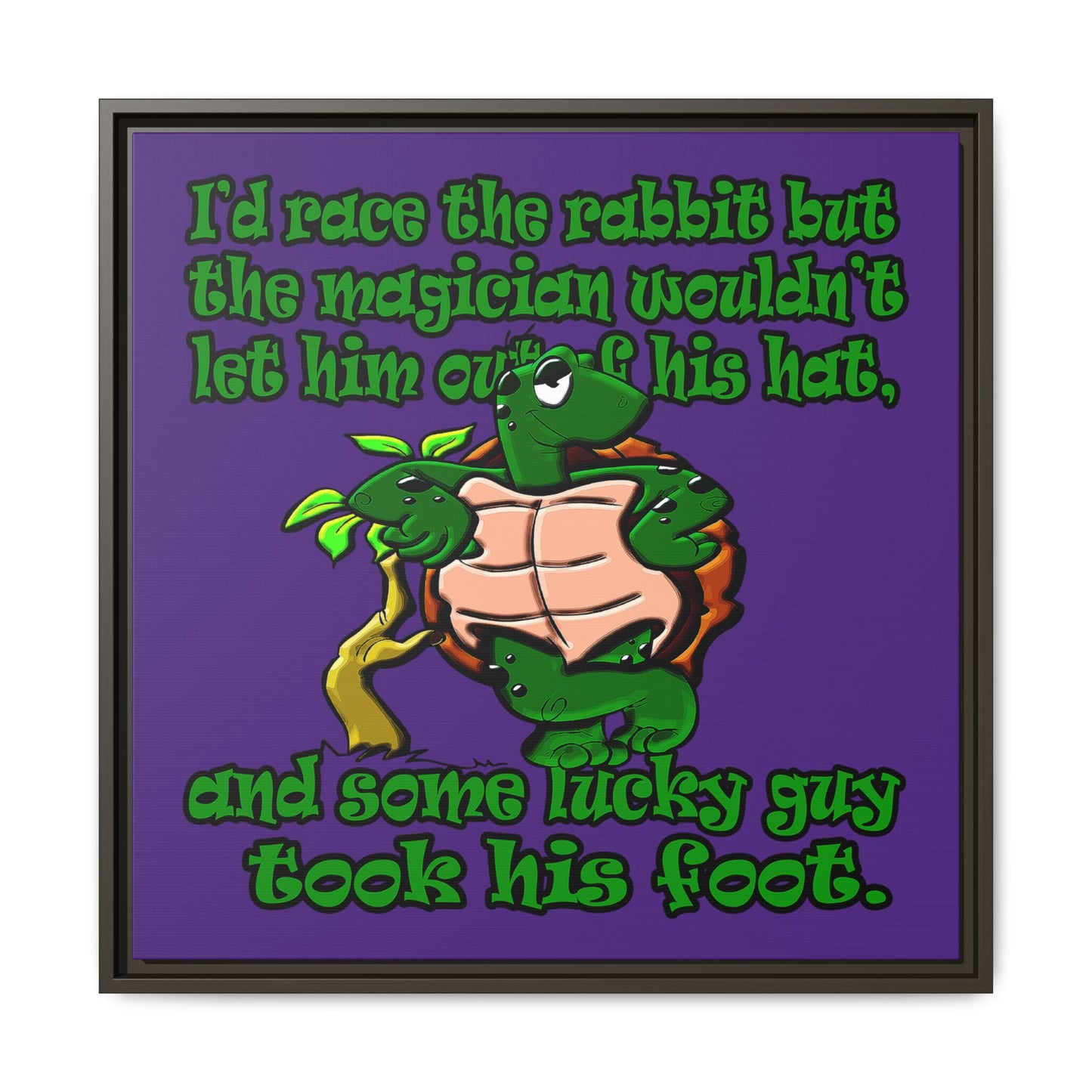 turtle race - framed canvas art (purple)