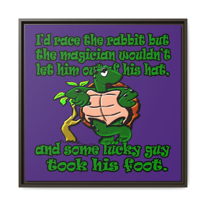 turtle race - framed canvas art (purple)
