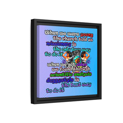 doggystyle - framed canvas art (light blue-purple wave)