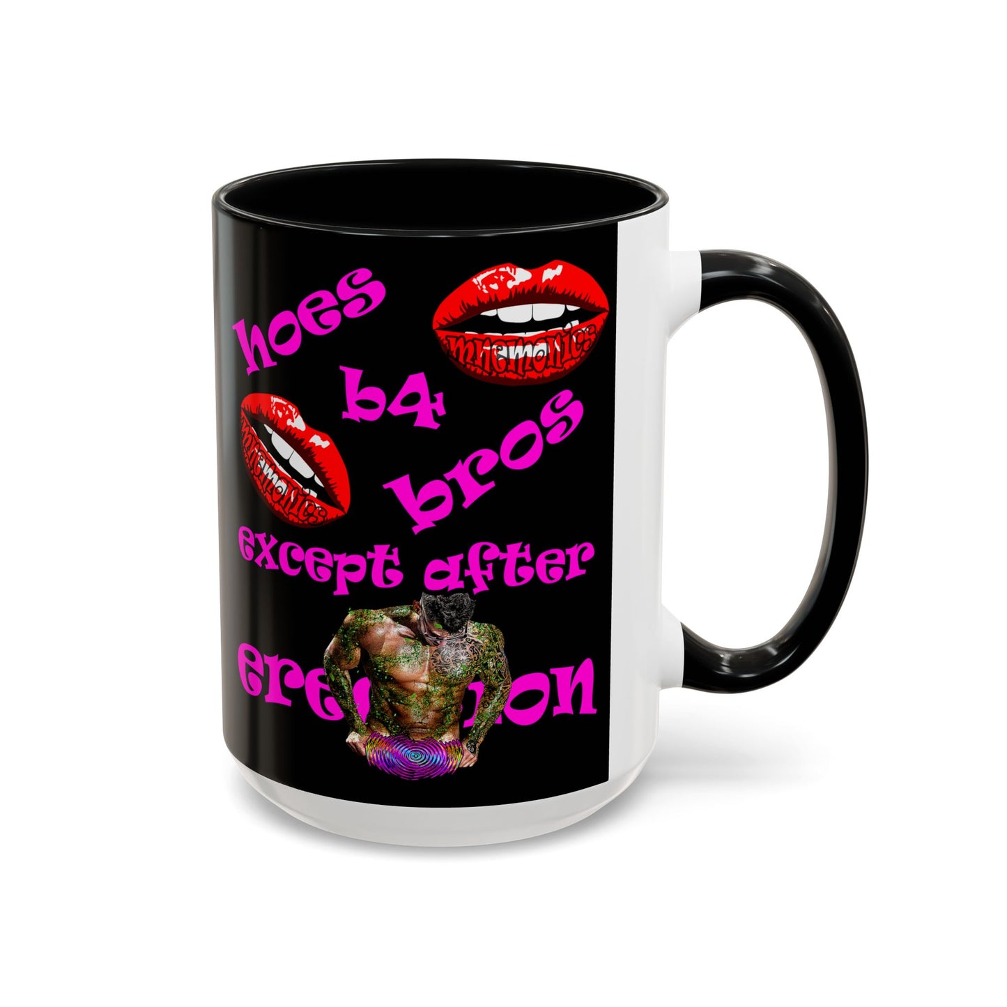 hoes b4 bros - Accent Mug (black)