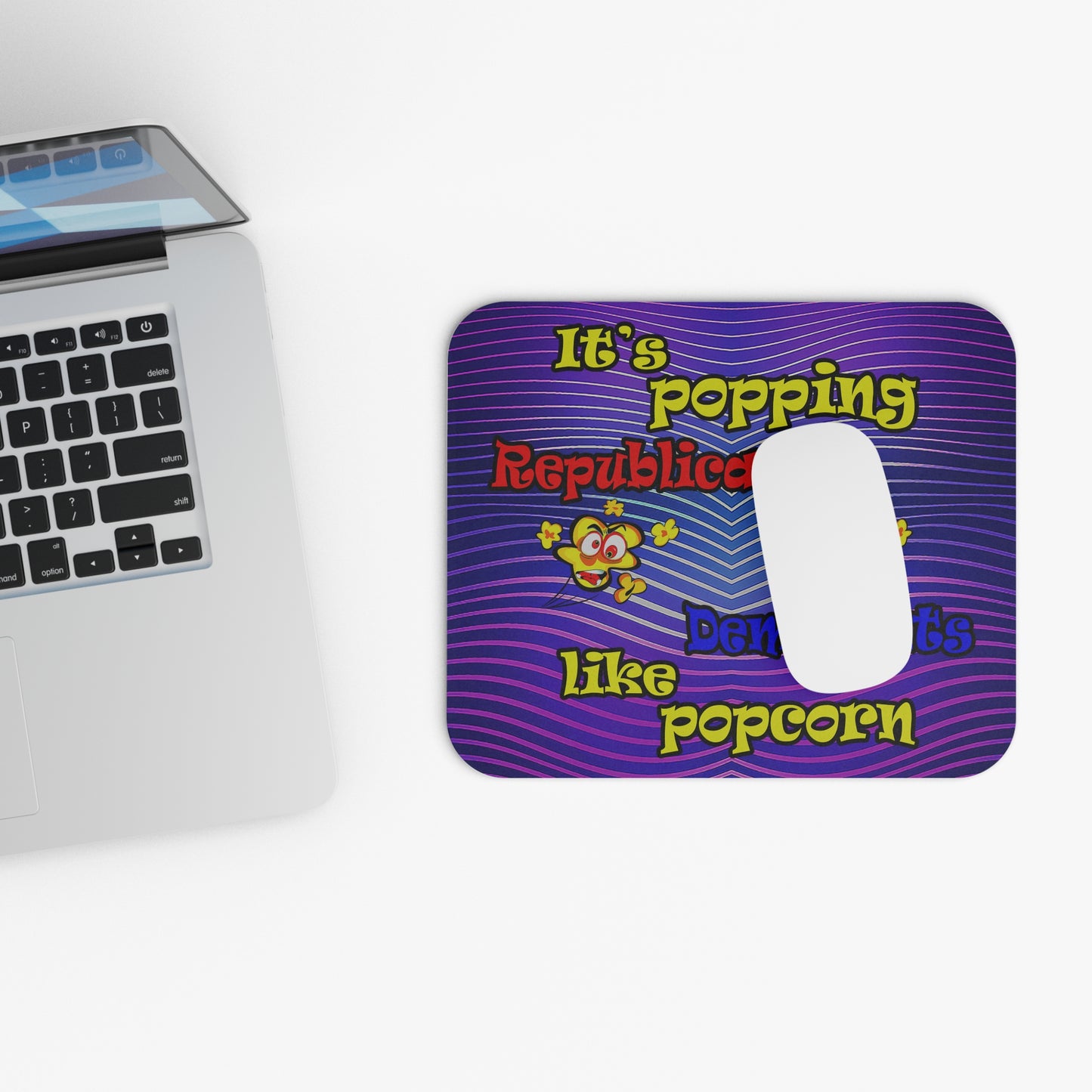 popping like popcorn - Mouse Pad (Rectangle) (purple wave)