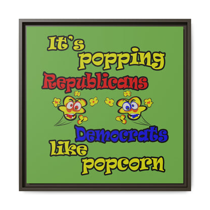 popping like popcorn - framed canvas art (green)