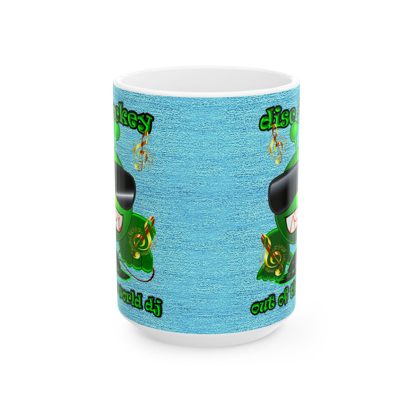 disc jockey - White Mug (faded dark blue)